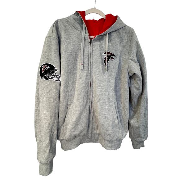 NFL Glll Apparel Atlanta Falcon Football Reversible hoodie jacket sweatshirt M - Picture 2 of 9